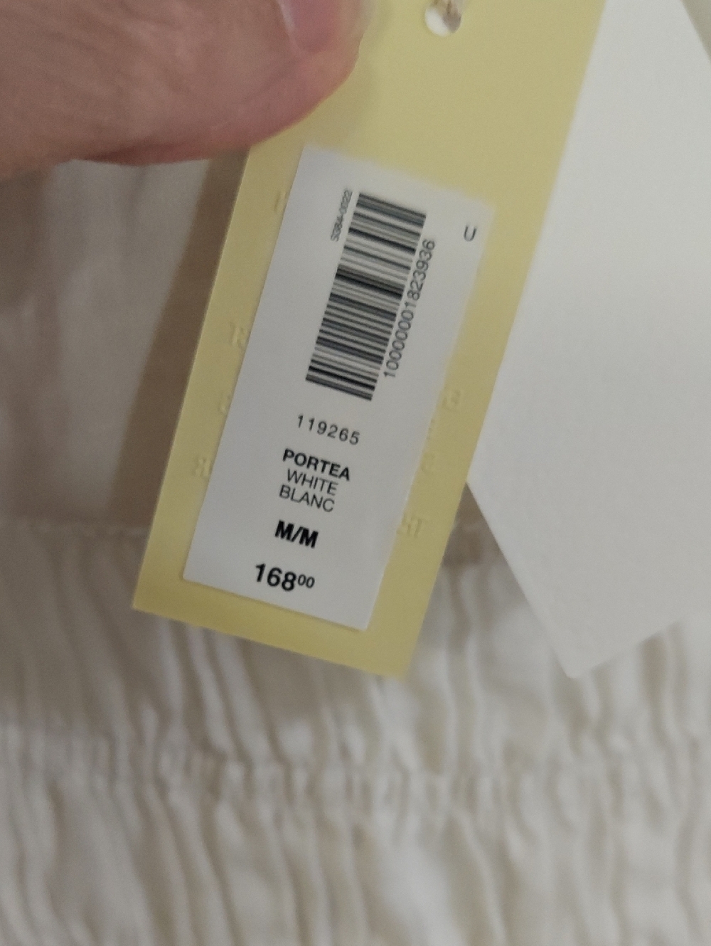 Aritzia Wilfred Midi Dress, NEW! Size M, White Linen, Smocking, Full Skirt - Picture 15 of 17